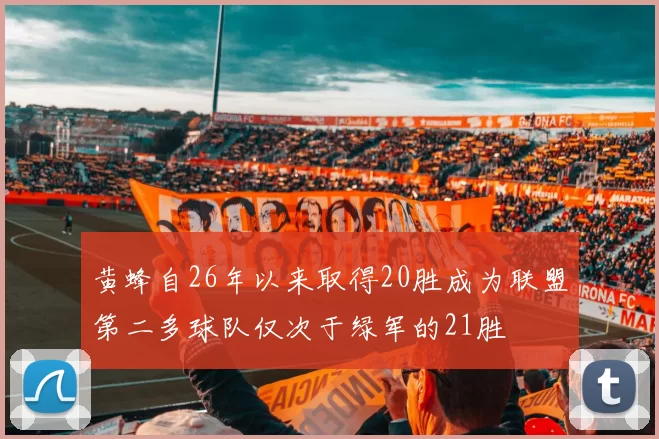 黄蜂自26年以来取得20胜成为联盟第二多球队仅次于绿军的21胜